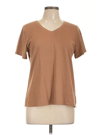 Pre-owned Time And Tru Short Sleeve T-shirt In Brown