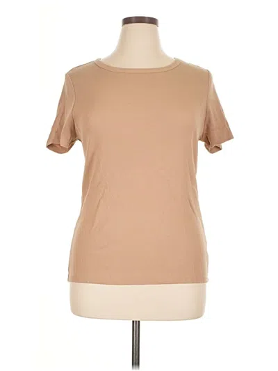 Pre-owned Time And Tru Short Sleeve T-shirt In Brown