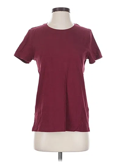 Pre-owned Time And Tru Short Sleeve T-shirt In Burgundy