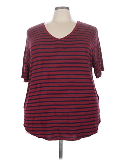 Pre-owned Time And Tru Short Sleeve T-shirt In Burgundy