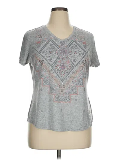 Pre-owned Time And Tru Short Sleeve T-shirt In Gray