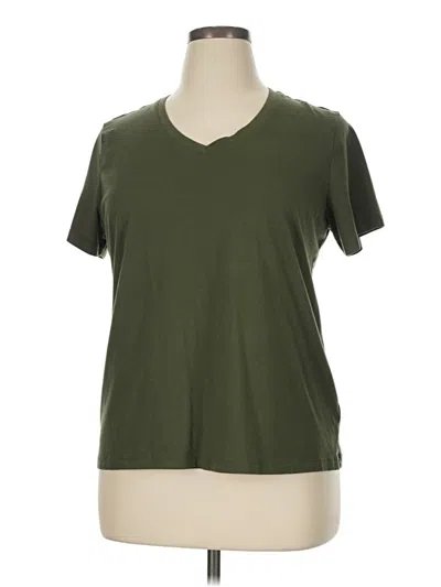 Pre-owned Time And Tru Short Sleeve T-shirt In Green