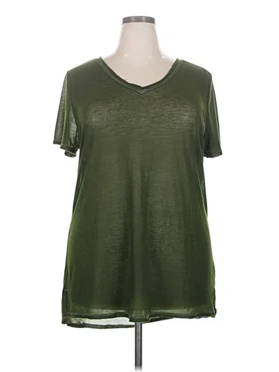 Pre-owned Time And Tru Short Sleeve T-shirt In Green