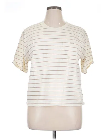 Pre-owned Time And Tru Short Sleeve T-shirt In Ivory