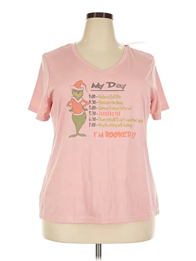 Pre-owned Time And Tru Short Sleeve T-shirt In Pink