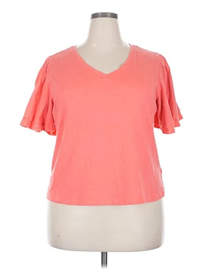 Pre-owned Time And Tru Short Sleeve T-shirt In Pink