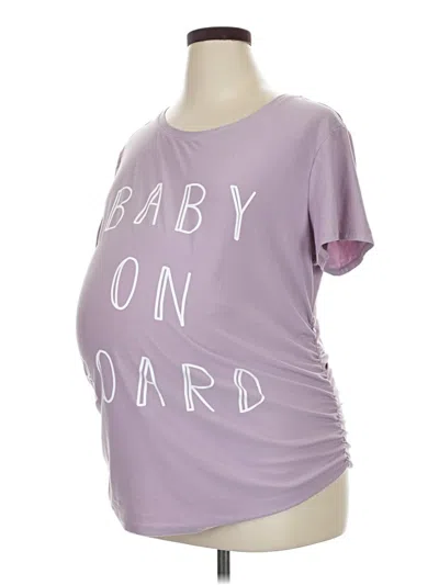 Pre-owned Time And Tru Short Sleeve T-shirt In Purple