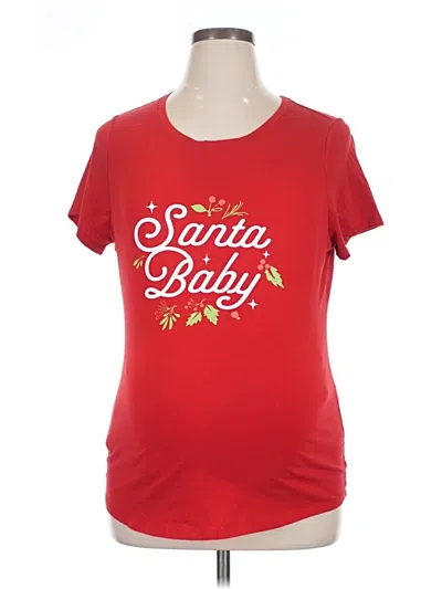 Pre-owned Time And Tru Short Sleeve T-shirt In Red