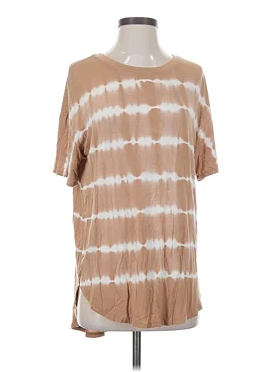 Pre-owned Time And Tru Short Sleeve T-shirt In Tan