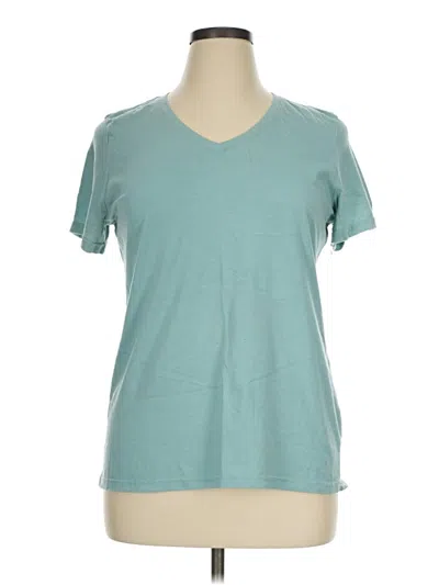 Pre-owned Time And Tru Short Sleeve T-shirt In Teal