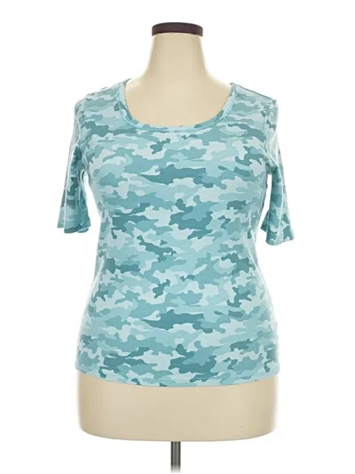 Pre-owned Time And Tru Short Sleeve T-shirt In Teal