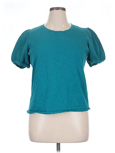 Pre-owned Time And Tru Short Sleeve T-shirt In Teal