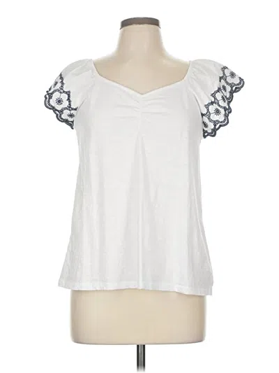 Pre-owned Time And Tru Short Sleeve T-shirt In White