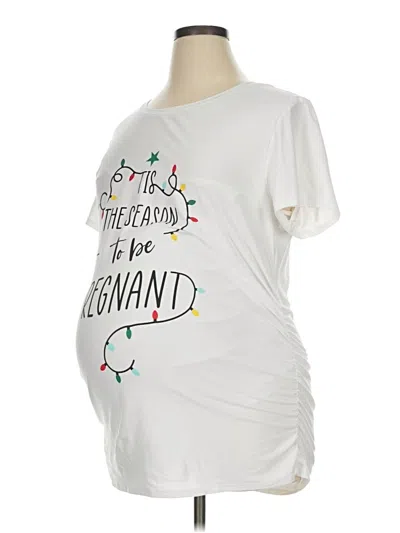 Pre-owned Time And Tru Short Sleeve T-shirt In White