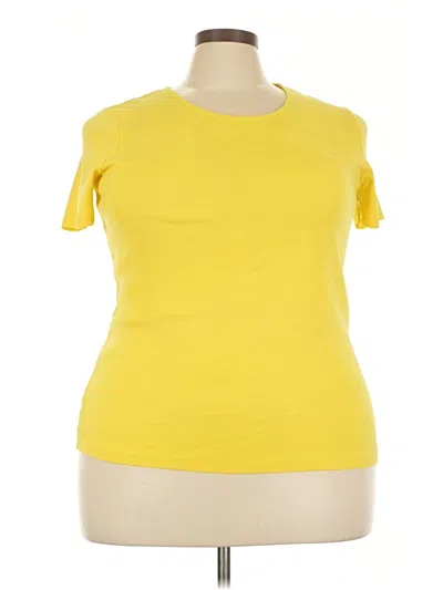 Pre-owned Time And Tru Short Sleeve T-shirt In Yellow