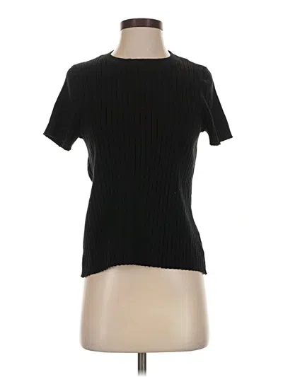 Pre-owned Time And Tru Short Sleeve Turtleneck In Black