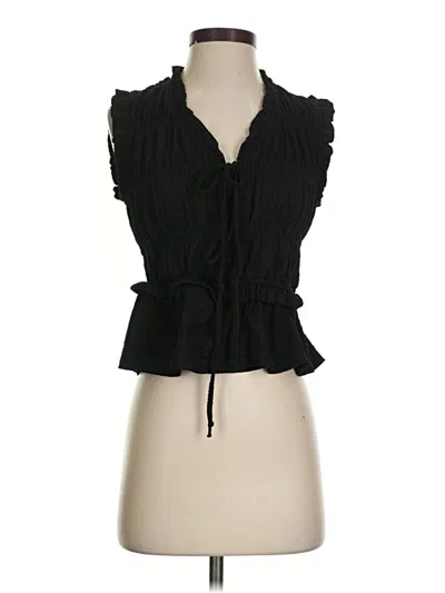 Pre-owned Time And Tru Sleeveless Blouse In Black