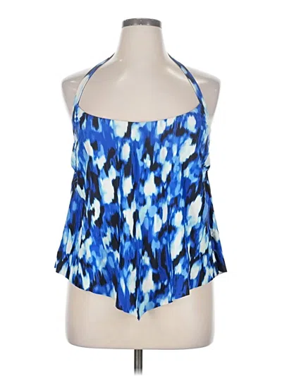 Pre-owned Time And Tru Sleeveless Blouse In Blue