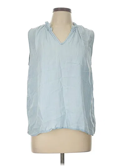 Pre-owned Time And Tru Sleeveless Blouse In Blue