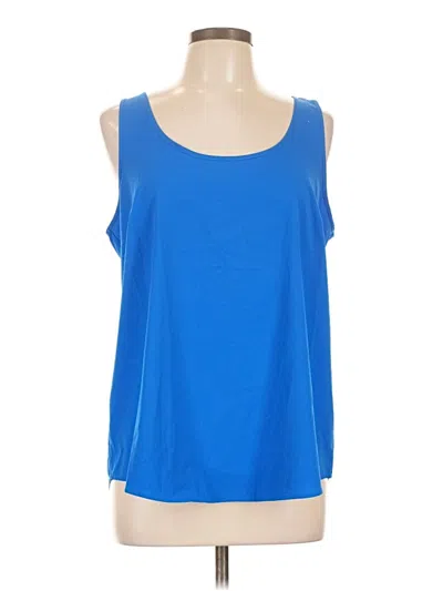 Pre-owned Time And Tru Sleeveless Blouse In Blue