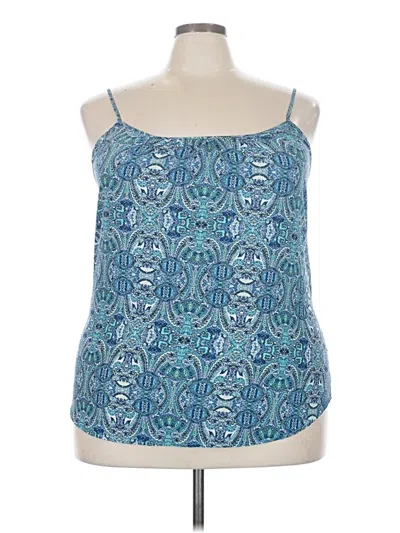 Pre-owned Time And Tru Sleeveless Blouse In Blue