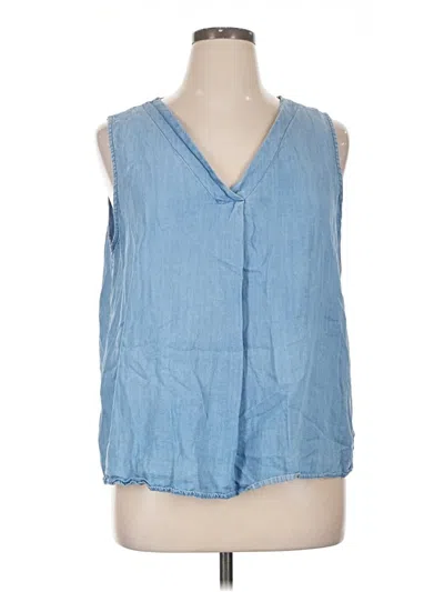 Pre-owned Time And Tru Sleeveless Blouse In Blue