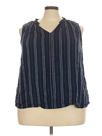 Pre-owned Time And Tru Sleeveless Blouse In Blue