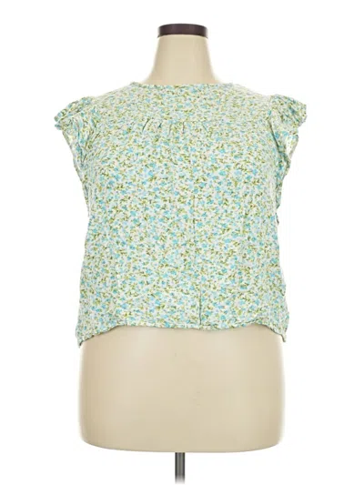 Pre-owned Time And Tru Sleeveless Blouse In Green