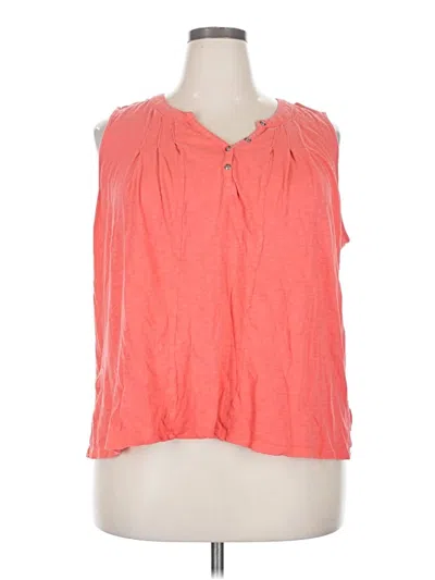 Pre-owned Time And Tru Sleeveless Blouse In Orange