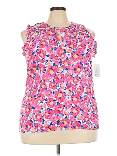 Pre-owned Time And Tru Sleeveless Blouse In Pink