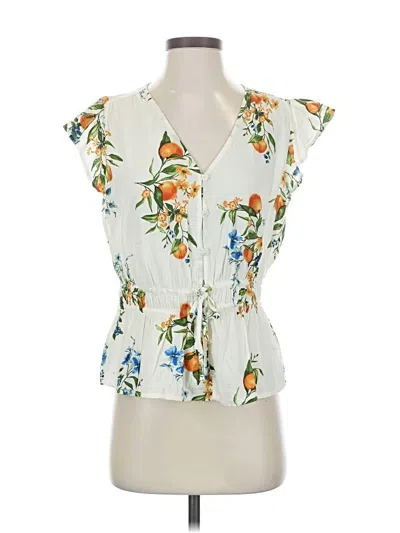 Pre-owned Time And Tru Sleeveless Blouse In White
