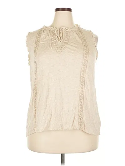 Pre-owned Time And Tru Sleeveless Blouse In White