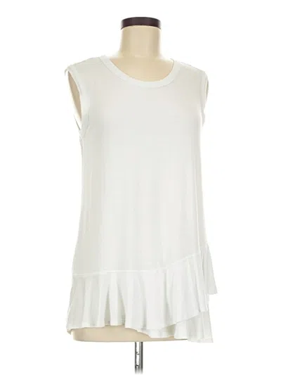 Pre-owned Time And Tru Sleeveless Blouse In White