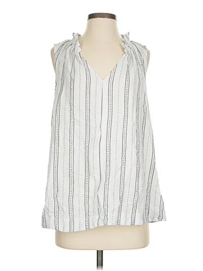 Pre-owned Time And Tru Sleeveless Blouse In White