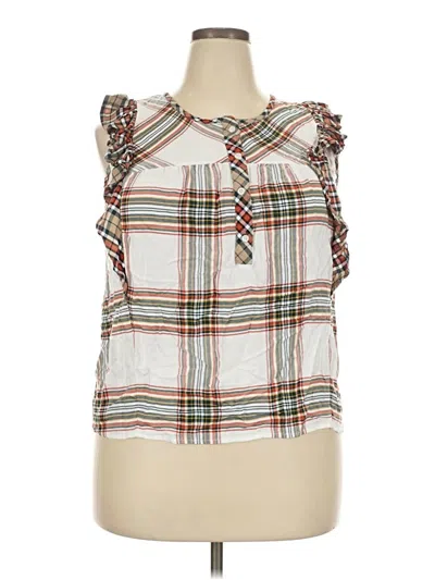 Pre-owned Time And Tru Sleeveless Blouse In White