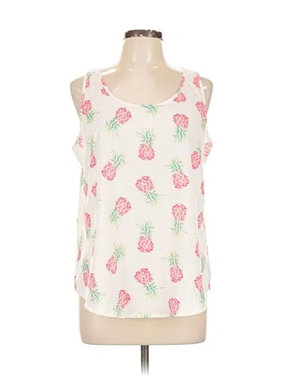 Pre-owned Time And Tru Sleeveless Top Ivory Sweetheart Neckline Tops In White