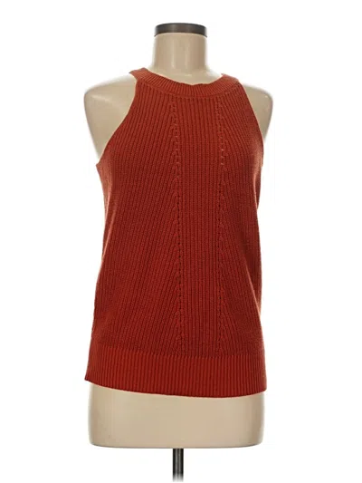 Pre-owned Time And Tru Sleeveless Top Red Halter Neckline Tops