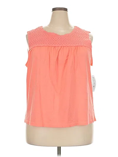 Pre-owned Time And Tru Sleeveless T-shirt In Orange