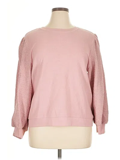 Pre-owned Time And Tru Sweatshirt In Pink