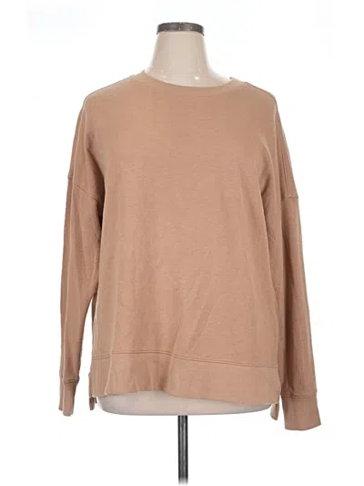 Pre-owned Time And Tru Sweatshirt In Tan