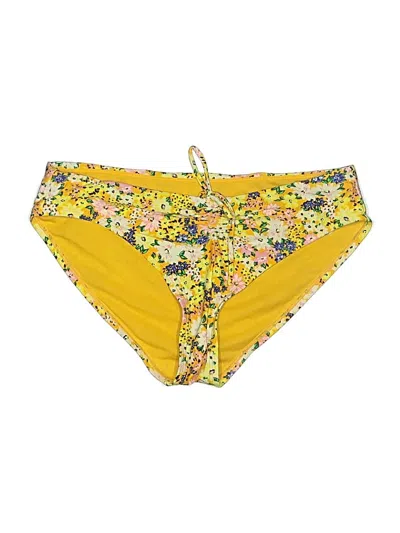 Pre-owned Time And Tru Swimsuit Bottoms In Yellow