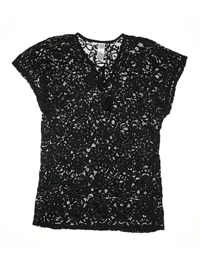 Pre-owned Time And Tru Swimsuit Cover Up In Black