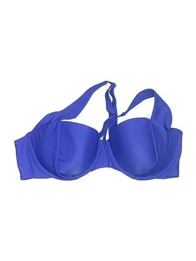 Pre-owned Time And Tru Swimsuit Top Blue Swimwear