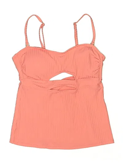 Pre-owned Time And Tru Swimsuit Top Orange Swimwear