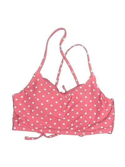 Pre-owned Time And Tru Swimsuit Top Pink Polka Dots Pattern Swimwear