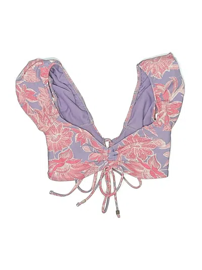 Pre-owned Time And Tru Swimsuit Top Purple Paisley Pattern Swimwear