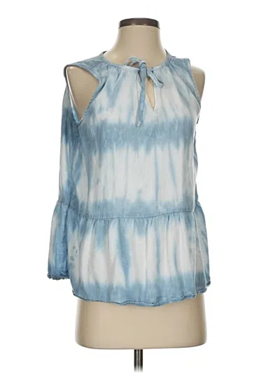 Pre-owned Time And Tru Tank Top Blue Halter Neckline Tops