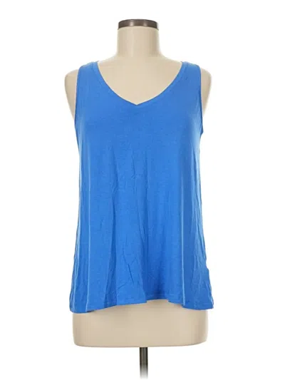 Pre-owned Time And Tru Tank Top Blue Plunge Neckline Tops