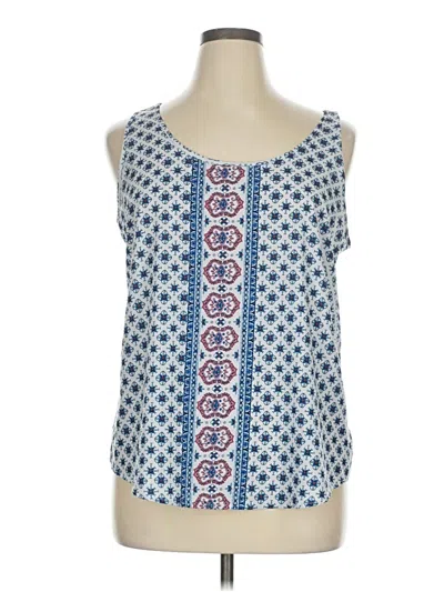 Pre-owned Time And Tru Tank Top Blue Strapless Neckline Tops