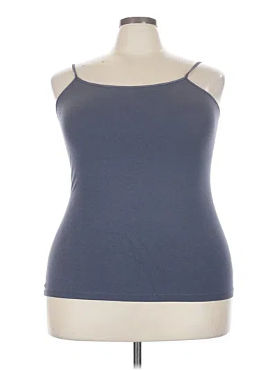 Pre-owned Time And Tru Tank Top Blue Strapless Neckline Tops